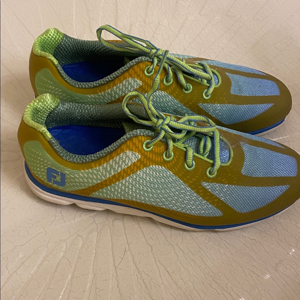 Green and Blue Golf Shoes